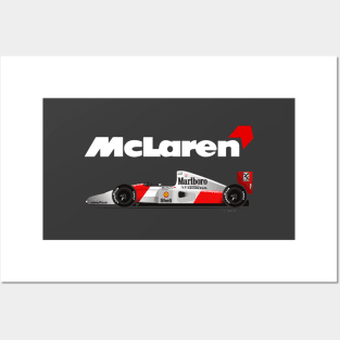 Ayrton Senna's McLaren Honda MP4/7 Illustration Posters and Art